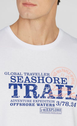 Футболка мужская с принтом F011-06b-587 белая - Fine joyce фото 4