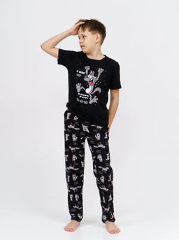 М28/1Д Пижама детская "Волк/черный"