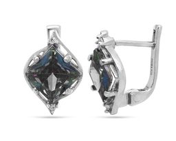 Серьги из серебра мистик кварц синий, Гликерия