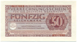 Банкнота 50 рейхсмарок 1944 года Германия (Вооруженные силы Германии)