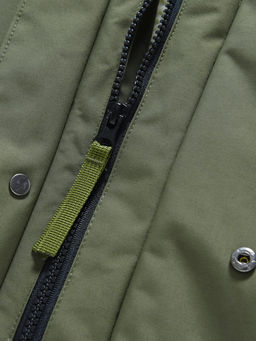 Парка зимняя подростковая для мальчика с капюшоном и мехом цвета хаки 9535Kh - Mtforce фото 13