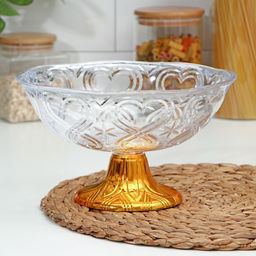 Салатник на ножке Доляна, 22?13 см, пластик, золотистый