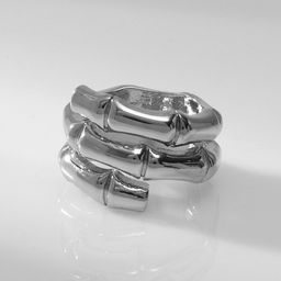 Кольцо металл Тренд бамбук, цвет серебро, размер 18