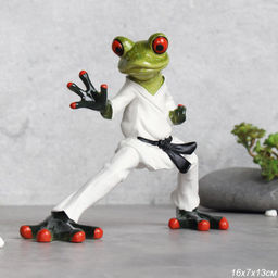 Фигурка Лягушка каратист 13 см / YX39017 /уп 24/