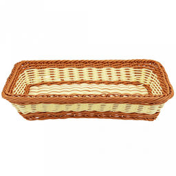 Корзина-сухарница плетная Пастораль 34,5х24,5см h7,5см, полипропилен, бежево-коричневый, форма прямоугольная (Китай) - Домашняя мода фото 2