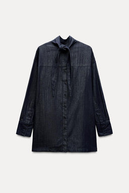 ZW COLLECTION SHIRT WITH TIE AND BUTTONS - Zara фото 7