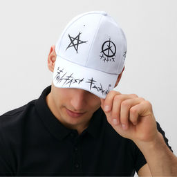 Кепка с надписями MINAKU, белая, размер 56-58