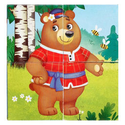 Цена за 3 шт. Кубики картонные Любимые сказки, 4 шт - Iq-zabiaka фото 10