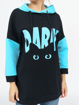 806 Худи "черный/бирюза"