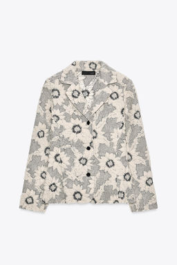 FLORAL TEXTURED KNIT BLAZER - Zara фото 5