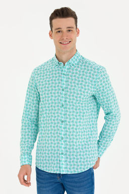 U. S. Polo Assn Мужская мятная рубашка с длинным рукавом