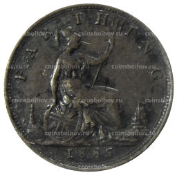1 фартинг 1885 года Великобритания