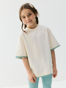 Футболка оверсайз Тофу с контрастной отделкой - Bungly фото 4