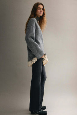 Jersey de mezcla de mohair con ribete de encaje - H&m фото 7