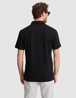 Siyah Slim Fit Polo Yaka Ti__rt