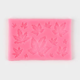 Молд для заливки Доляна «Листья», силикон, 9.5×6.3 см, розовый