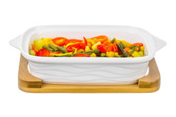 Блюдо для запекания Elan Gallery Айсберг волны 30×18×13 см 1.1 л с крышкой  фото 4