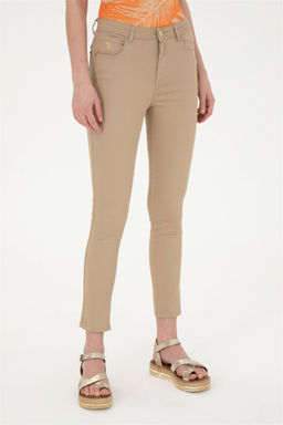 Женские брюки песочного цвета из парусины - U.s. polo assn фото 2