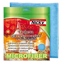 Антелла /71339/ Салфетка из микрофибры для стекла и зеркал Nicky Home (30*30см).40
