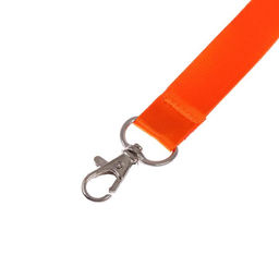 Цена за 100 шт. Лента для бейджа ширина-20 мм, длина-90 см с металлическим карабином, оранжевая