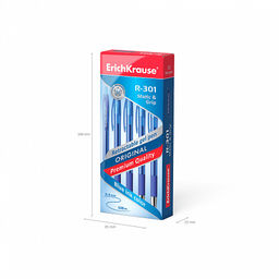 Цена за 12 шт. Ручка гелевая автоматическая ErichKrause R-301 Original Gel Matic&Grip 0.5, цвет чернил синий (в коробке по 12 шт.)  фото 5