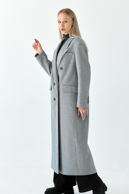 Пальто женское демисезонное 26830 (пепельный/ёлочка) - Kankan фото 7