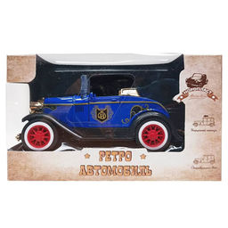 Автомобиль ретро, кузов "кабриолет", синий (9/0093, "Нордпласт") откр. двери, в коробке 14*8,5см