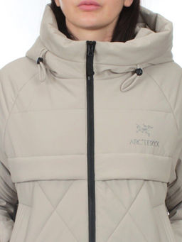 285 GRAY/BEIGE Куртка зимняя облегченная женская (верблюжья шерсть)