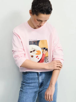 Прямой лонгслив с принтом / Zarina