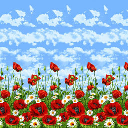 Покрывало стеганое Ромашки и маки 260х215см, спальное место 180см, бязь набивная Комфорт 121г/м2, хлопок 100%, многоигольная стежка, наполнитель синтепон 70гр, подкладка бязь отбеленная 121г/м2, Домашняя мода (Россия)  фото 3