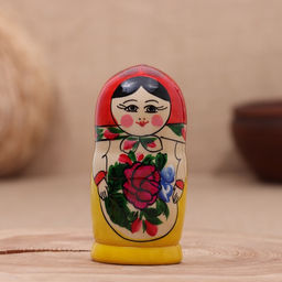 Матрёшка «Лада», красный платок, 5 кукольная, 12 см