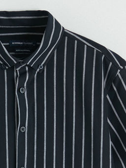 Regular Fit K?sa Kollu ?izgili Erkek G?mlek