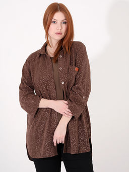 Женская рубашка из вельвета больших размеров