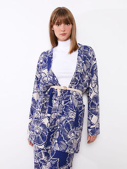 ?al Yaka Desenli Uzun Kollu Kad?n Kimono