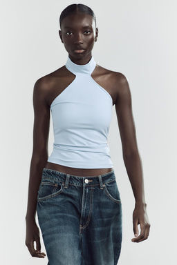 POLYAMIDE HALTER TOP - Zara фото 18