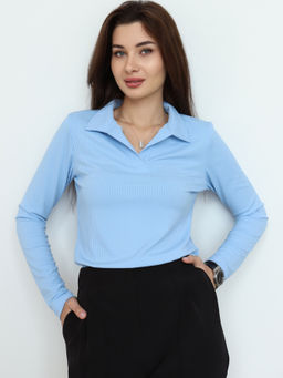 Лонгслив поло женский КФ101 Голубой от фабрики Спортсоло