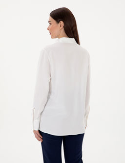 Beyaz Comfort Fit Uzun Kollu G_mlek