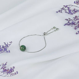 Браслет регулируемый с Моховым агатом