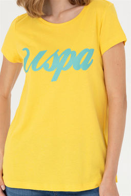 Женская желтая футболка с круглым вырезом Неожиданная скидка в корзине - U.s. polo assn фото 6