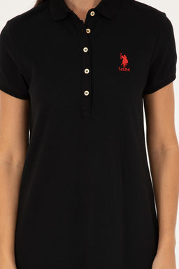 Женское черное трикотажное платье - U.s. polo assn фото 5