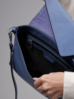 Сумка кожаная на плечо Deboro 30181 сиреневый закат