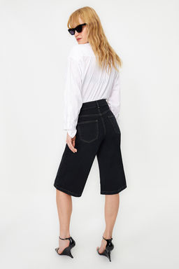 Siyah Yuksek Bel Denim Bermuda TWOSS24SR00023 - Trendyolmilla фото 6