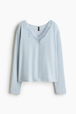 Top de punto con ribete de encaje - H&m фото 3