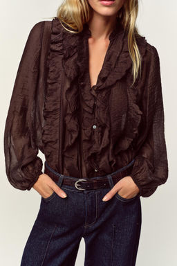 RUFFLED BLOUSE - Zara фото 10