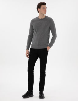 Gri Melanj Slim Fit Bisiklet Yaka Basic Triko Kazak - Pierre cardin фото 4