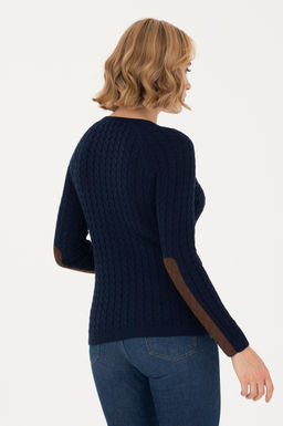 Женский базовый свитер темно-синего цвета с круглым вырезом Неожиданная скидка в корзине - U.s. polo assn фото 12