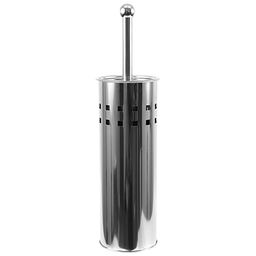 Ерш унитазный пластмассовый "Окна" 36см, подставка, нерж. д9,5см h26см с пластмассовой вставкой, глянцевая, в коробке (Китай)