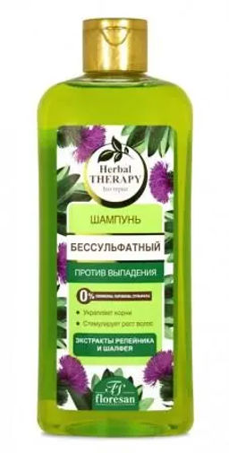 Ф-738/ Herbal Therapy Шампунь бессульфатный против выпадения (400мл).9