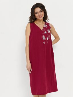 из 100% льна премиального качества. Сарафан Брайтон бордовый - Vals фото 2