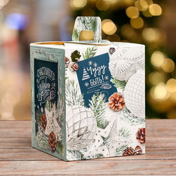 Цена за 5 шт. Подарочная коробка Счастливого Нового Года, 12,4 х 13,4 х 15,6 см - Simaland фото 3